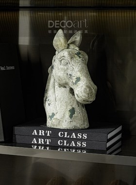 邸高售楼部别墅大平层样板房客厅书房柜子中古装饰品摆件搭配套装