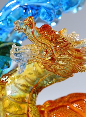 汤镇玮阿汤哥推荐琉璃龙龟摆件家居客厅玄关酒柜装饰品办公室桌面