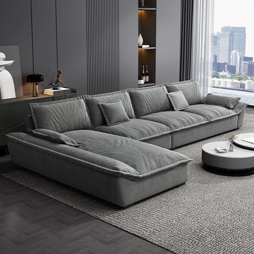 意式极简帆船布艺沙发客厅大小户型现代简约贵妃位沙发超宽坐深 - 图2