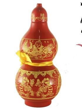 桃木葫芦 招财进宝 红色 日进斗金  客厅 招财 摆件开口葫芦