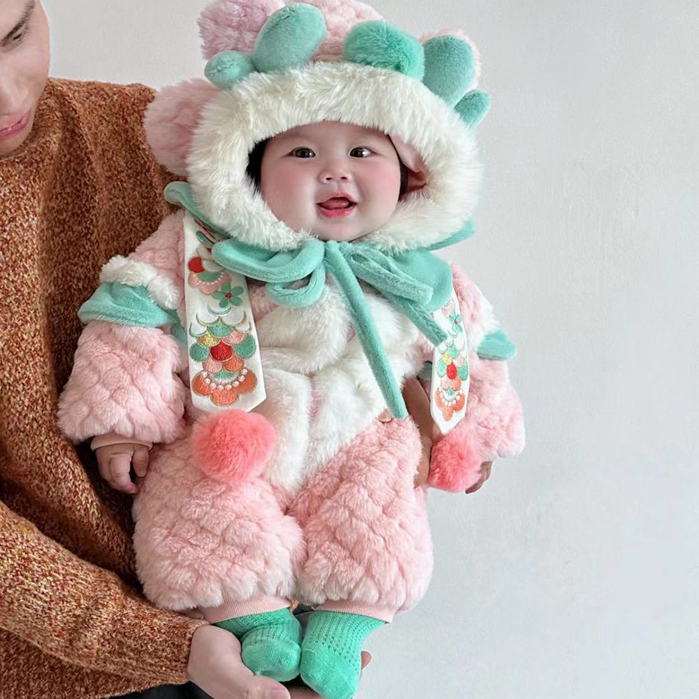 2025新款冬季汉服女童周岁礼服婴儿连体衣新生儿包屁衣男宝宝,淘宝优惠券,粉丝福利购,淘宝优惠卷