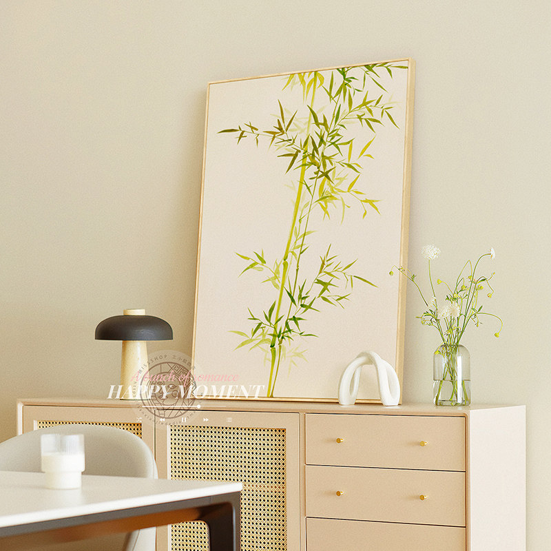 奶油原木风客厅沙发背景墙装饰画绿植竹子卧室床头挂画玄关柜壁画,淘宝优惠券,粉丝福利购,淘宝优惠卷
