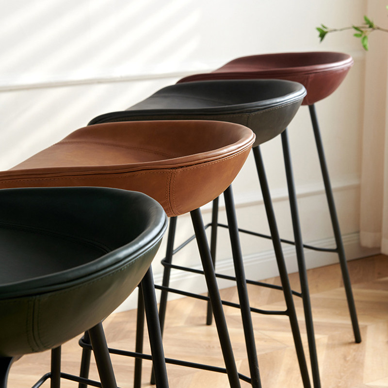 工业风吧椅高脚椅子家用岛台椅吧凳高脚凳饭厅酒吧皮质铁艺吧台凳,淘宝优惠券,粉丝福利购,淘宝优惠卷
