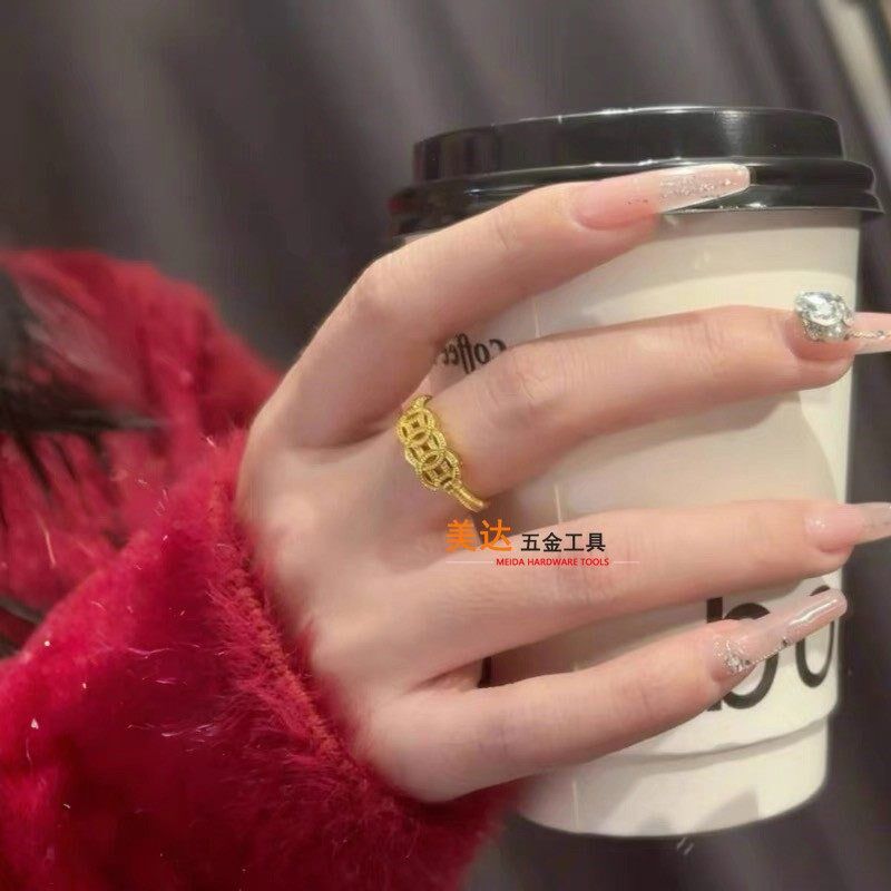 Xiaohongshu's new style of transfer money to ring, plaster mold, gold ring, jewelry, copper coin, gold-making tools