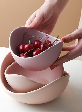 日式莲花碗套装创意水果盘陶瓷干 干果盘现代简约禅意装饰摆饰