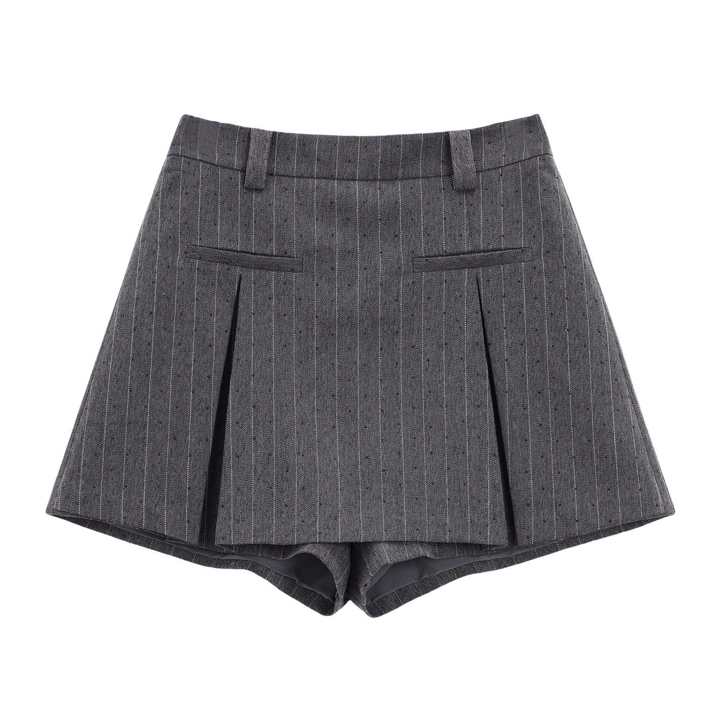 阅涵2026春新款细条纹西装面料立体褶百搭高腰显瘦A字短裙女,淘宝优惠券,粉丝福利购,淘宝优惠卷