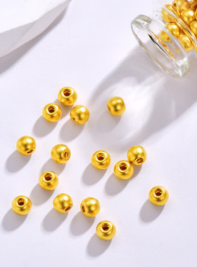 黄金转运珠足金999小金珠配件