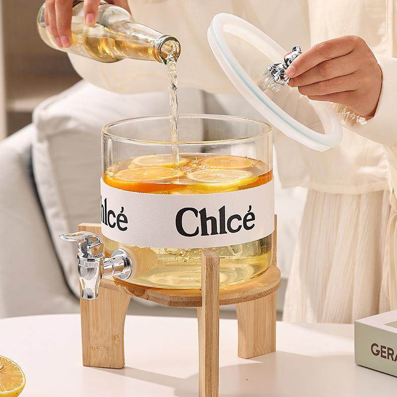 高颜值轻奢2.6L玻璃透明啤酒桶饮料桶果茶桶网红家用醒酒器冷水壶,淘宝优惠券,粉丝福利购,淘宝优惠卷