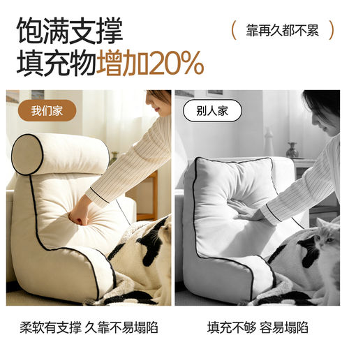 猫人孕妇床头护腰靠垫哺乳靠枕护背垫床头防反胃酸久坐腰部支撑垫 - 图1