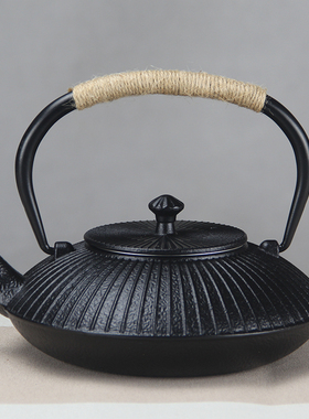 简饰复古伞形1.2升煮水泡茶壶式手工铸铁日茶室摆件约品茶壶茶具