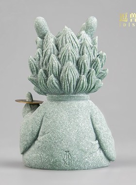 逗兽记 入户玄关装饰摆件高档青砂石鱼缸造景摆设可养小茶玩