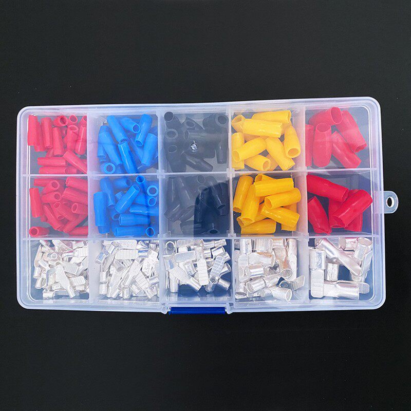 260只C45紫铜插片护套DZ47空开插针铜鼻子端头断路器片型接线端子 - 图2