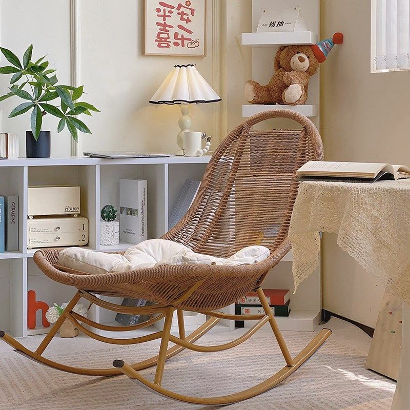 单人阳台休闲藤椅庭院花园懒人舒服久坐沙发躺椅中复古老式摇摇椅,淘宝优惠券,粉丝福利购,淘宝优惠卷
