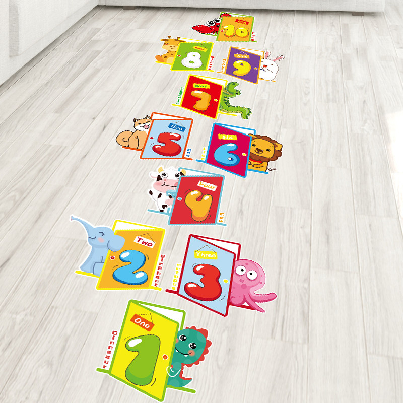 跳房子数字跳格子贴纸统感训练墙贴幼儿园装饰地板贴儿童游戏地贴,淘宝优惠券,粉丝福利购,淘宝优惠卷