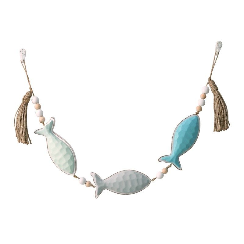 地中海风格鱼骨装饰挂件小鱼墙壁挂饰海洋风儿童房幼儿园墙面饰品,淘宝优惠券,粉丝福利购,淘宝优惠卷