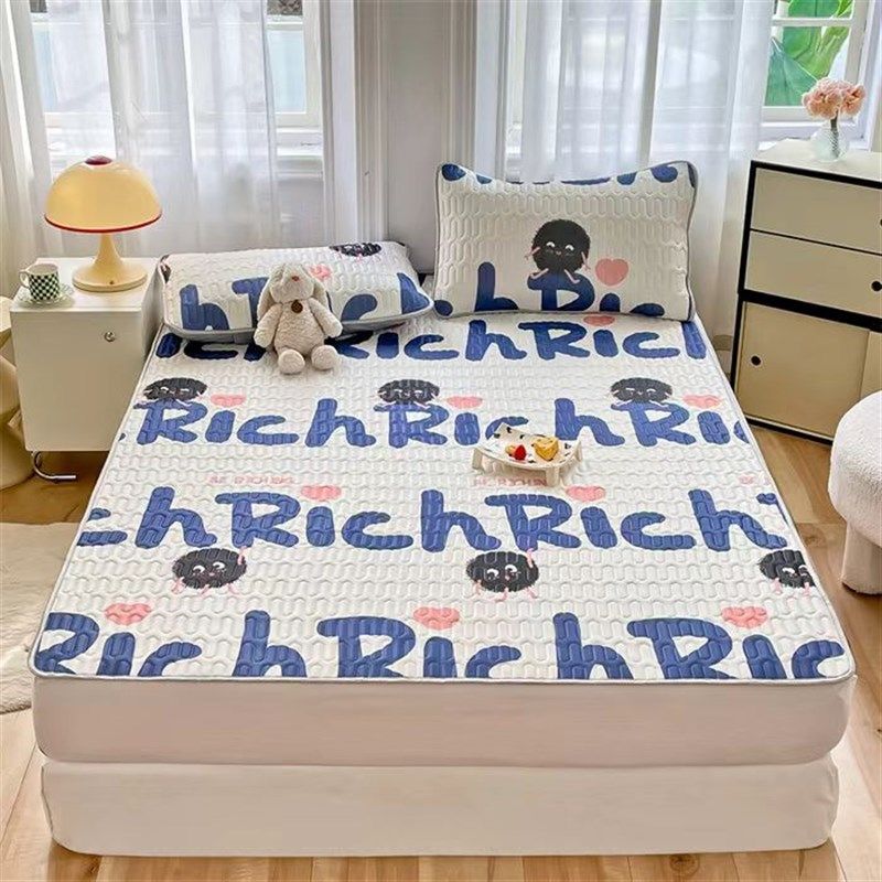 凉感乳胶凉席三件套皮筋款折叠家用学生宿舍可水洗夏季空调冰丝席,淘宝优惠券,粉丝福利购,淘宝优惠卷