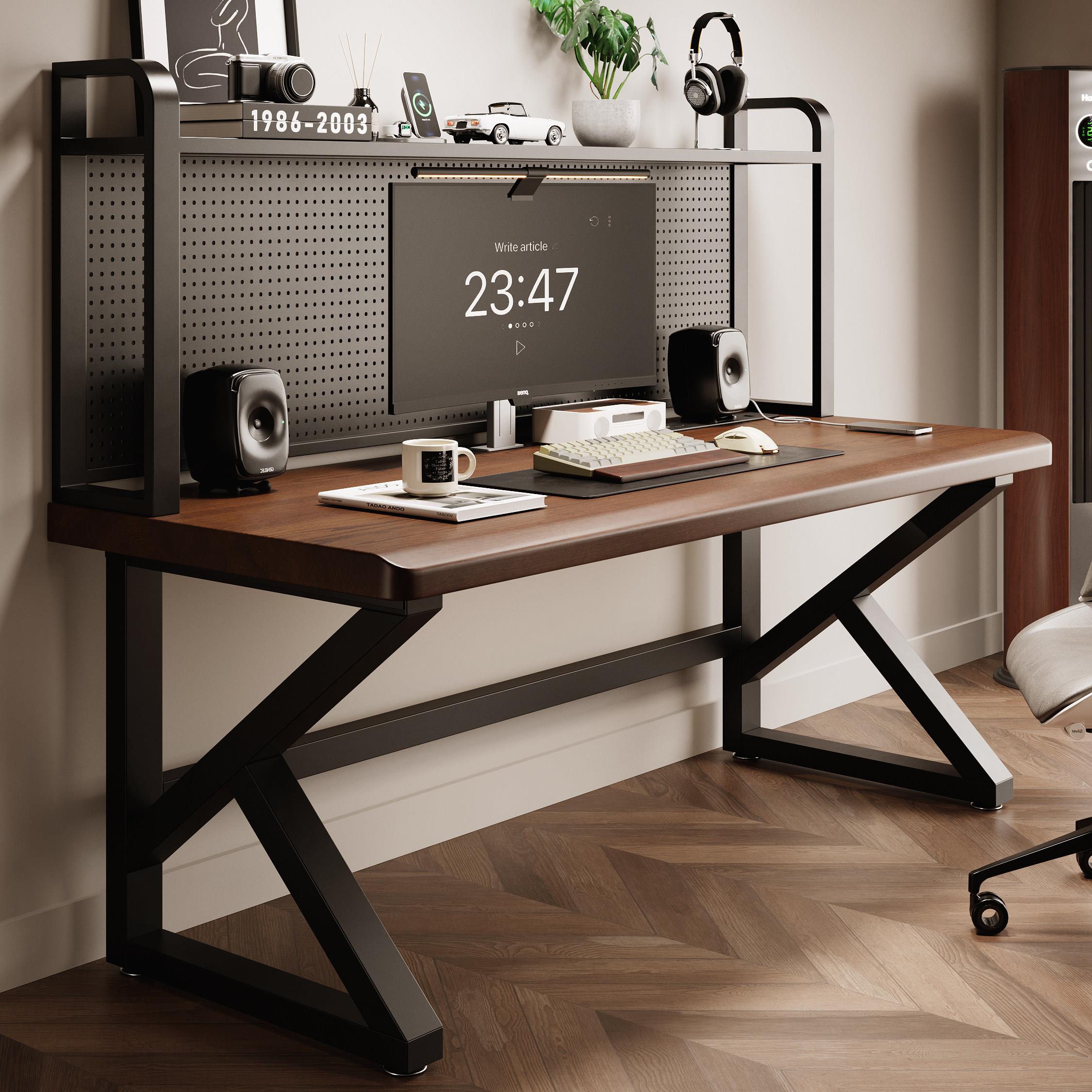 Desktop hole plate iron art storage rack table bookshelf home student storage computer desk vertical multi-layer organizing rack