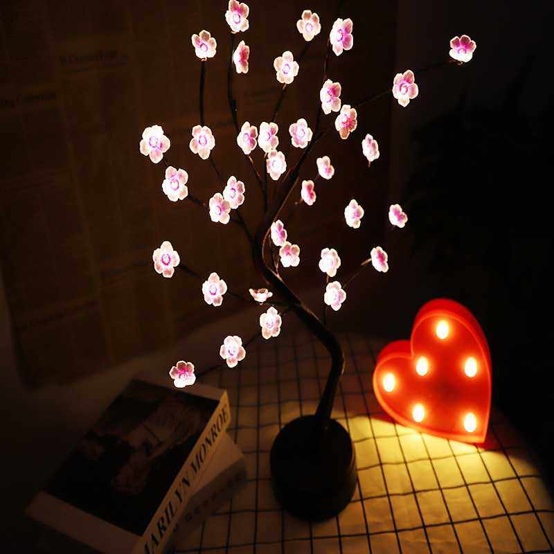 创意台灯usb电池两用梅花铜线星星点点珍珠圣诞树装饰节日台灯led,淘宝优惠券,粉丝福利购,淘宝优惠卷