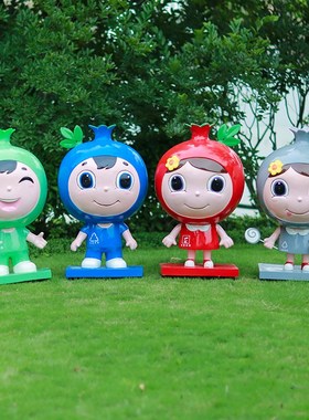 卡通垃圾分类娃娃摆件户外广告标识牌雕塑景区公园环保主题装饰品