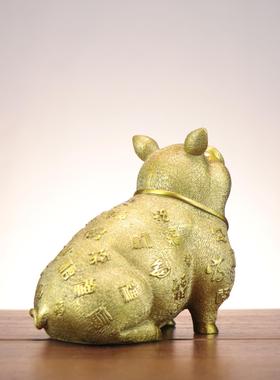 铜猪摆件 十二生肖猪 百福猪 福字猪家居店铺铜猪摆件装饰