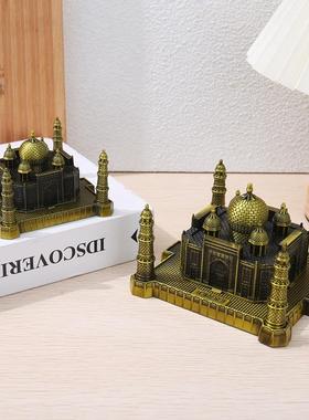 印度泰姬陵模型摆件金属工艺品世界地标建筑旅游纪念品家居装饰品