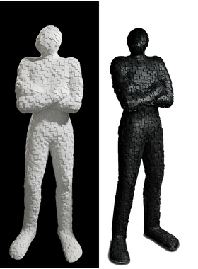 酒店别墅软装艺术大摆件落地现代简约人物雕塑人像增高底座装饰