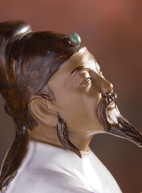 石房公仔中式陶件家居客厅书湾摆瓷古典人物诗仙李白醉酒太白明月