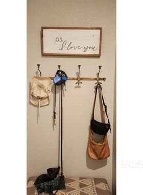 纽约下城公园进口杜克怀旧复古双钩四钩铜质装饰衣架挂架