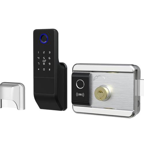 涂鸦通通大门老式不锈钢防盗门双指纹双刷卡密码感应智能指纹门锁 - 图3