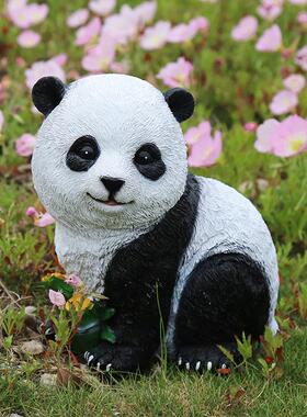 户外庭院装饰仿真动物熊猫树脂 园林雕塑花园草坪景观工艺品摆件