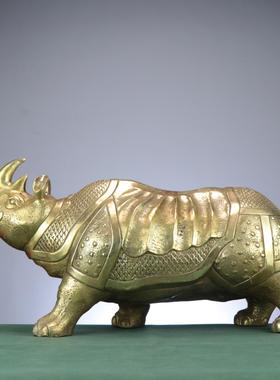 铜犀牛摆件 家居玄关客厅办公室工艺品创意犀牛摆件 大犀牛西牛