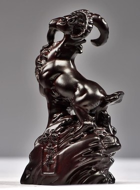 黑檀木雕羊摆件实木雕刻木质生肖羊红木工艺品办公室客厅家居礼品