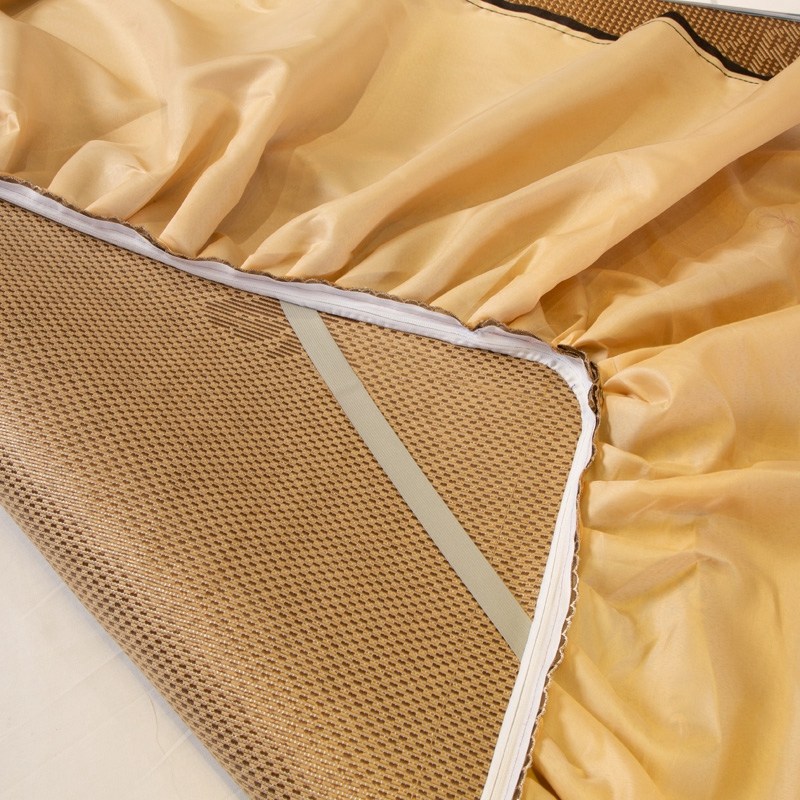 夏季公主风提花冰藤席床裙款凉席床罩空调席子夏天用可拆卸可折叠,淘宝优惠券,粉丝福利购,淘宝优惠卷