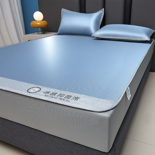 夏季碳光冰丝凉席床笠款三件套可水洗折叠凉感空调软席子裸睡2024 - 图2