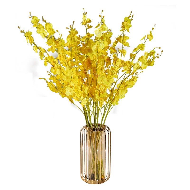 跳舞兰仿真绢花假花灯笼花瓶插花家居花卉摆件桌面装饰摆设花艺,淘宝优惠券,粉丝福利购,淘宝优惠卷