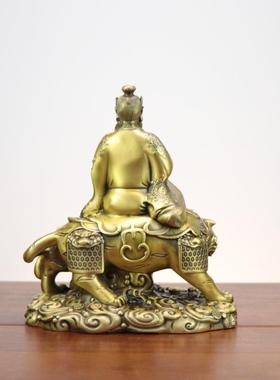 杨铜记 黄铜张天师摆件