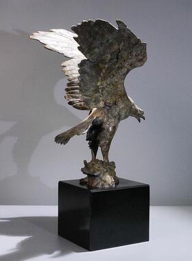 铜艺坊大展宏图老鹰黄铜摆件样板间铜摆件企业商务赠送礼铜摆件