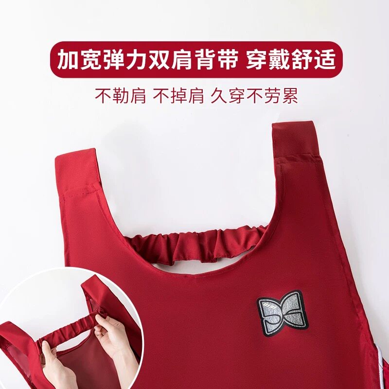 时尚坎肩式围裙家用厨房女防水防油餐饮专用定制logo印字简约围腰