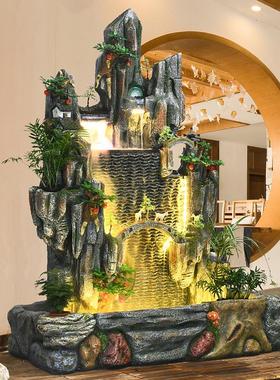 大型假山流水喷泉鱼池落地摆件客厅办公室招财风水轮庭院花园装饰