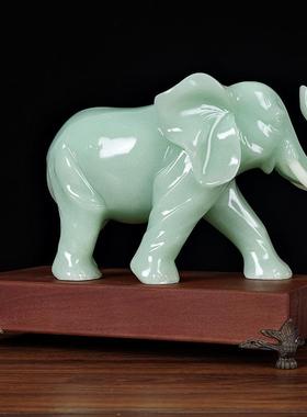 大象摆件一对办公室桌象客厅电视柜酒柜玄光装饰开业乔迁新居礼品