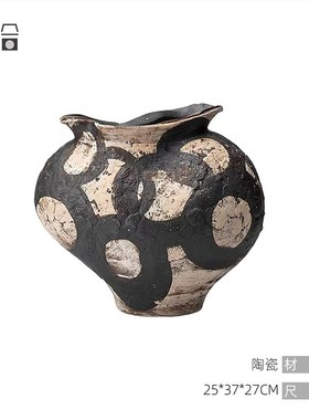 空合 侘寂风手工陶瓷花瓶 样板间民宿茶室客厅书房中式花器摆件