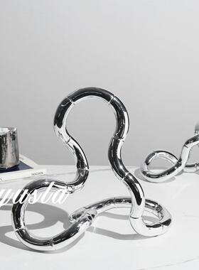 极简风客厅电视柜样板间酒柜玄关柜餐厅创意酒店别墅摆件软装饰品