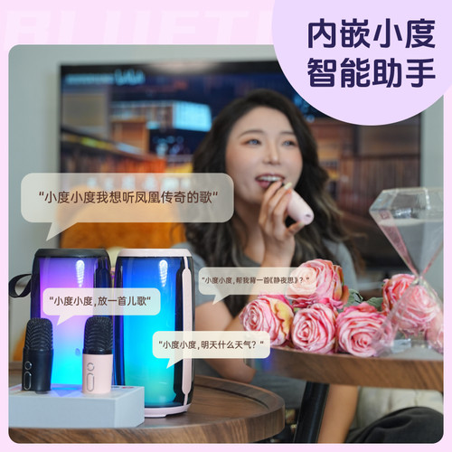 纽曼M18麦克风话筒音响一体唱歌家用k歌音箱家庭ktv蓝牙无线儿童 - 图1