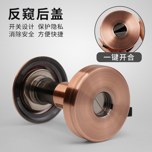 猫眼门镜家用防撬防拆拧老式防盗门猫眼通用金属入户门眼堵孔带盖 - 图1