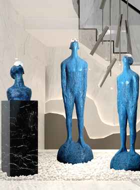 创意抽象人物雕塑现代客厅玄关桌摆件酒店大堂售楼商业中心艺术品
