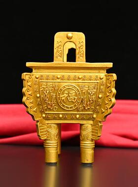 黄铜鼎福鼎摆件 百福鼎 居家办公装饰工艺品