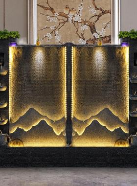 水幕墙流水墙公司酒店屏风假山装饰落地摆件户外别墅庭院鱼池景观