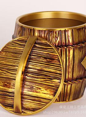 黄铜粮仓米仓送礼品铜缸摆件工艺品办公室客厅五谷丰登乔迁带盖