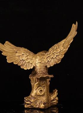 铜老鹰摆件铜大展宏图老鹰办公室家居工艺品摆件