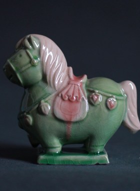 洛阳文创小胖马陶瓷摆件客厅办公室伴手礼工艺品旅游纪念品送礼